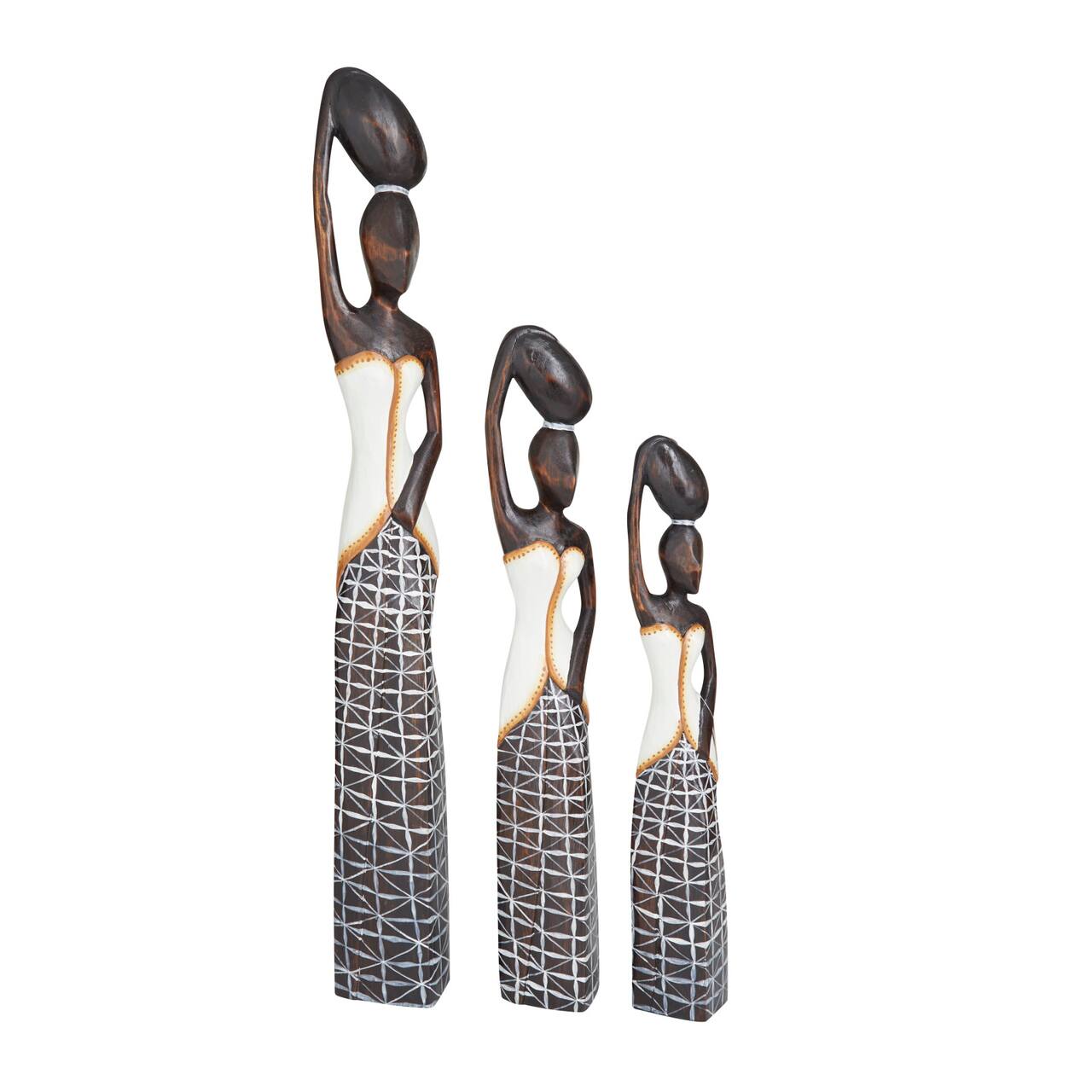 Set of 3 Gold Albizia Bohemian Sculpture, 4" x 4" x 4"